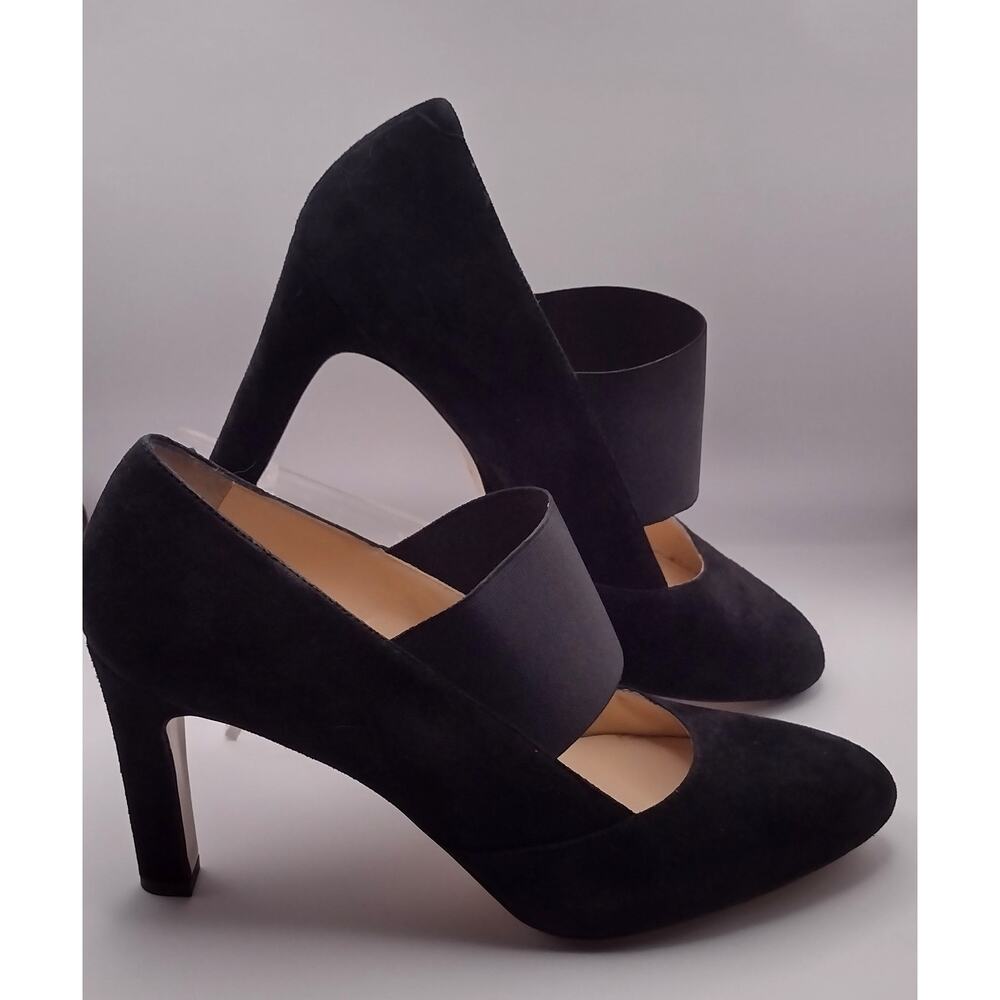 Amalfi by Rangoni Black Suede pumps with ballet band Size 10M - Picture 2 of 12